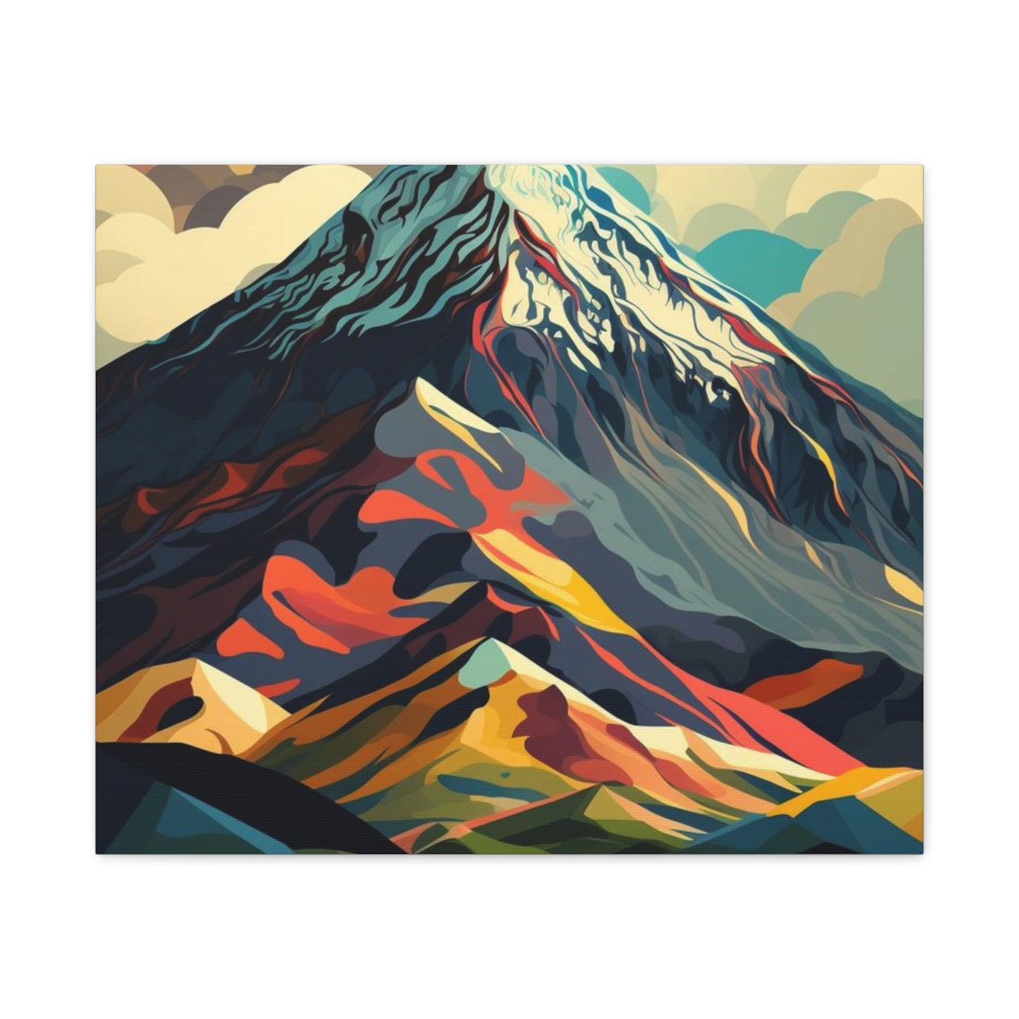 Abstract Mountain Landscape Matte Canvas Print — Stretched Wall Art