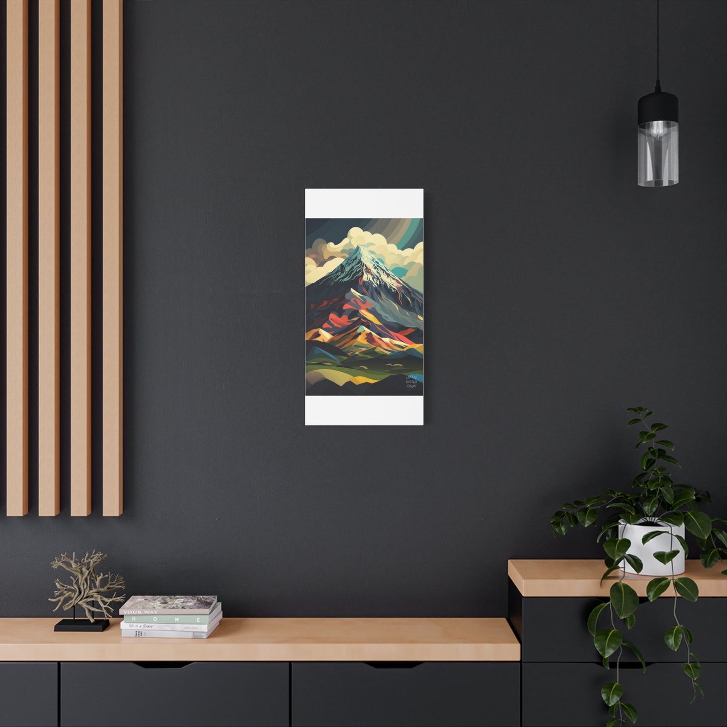 Abstract Mountain Landscape Matte Canvas Print — Stretched Wall Art