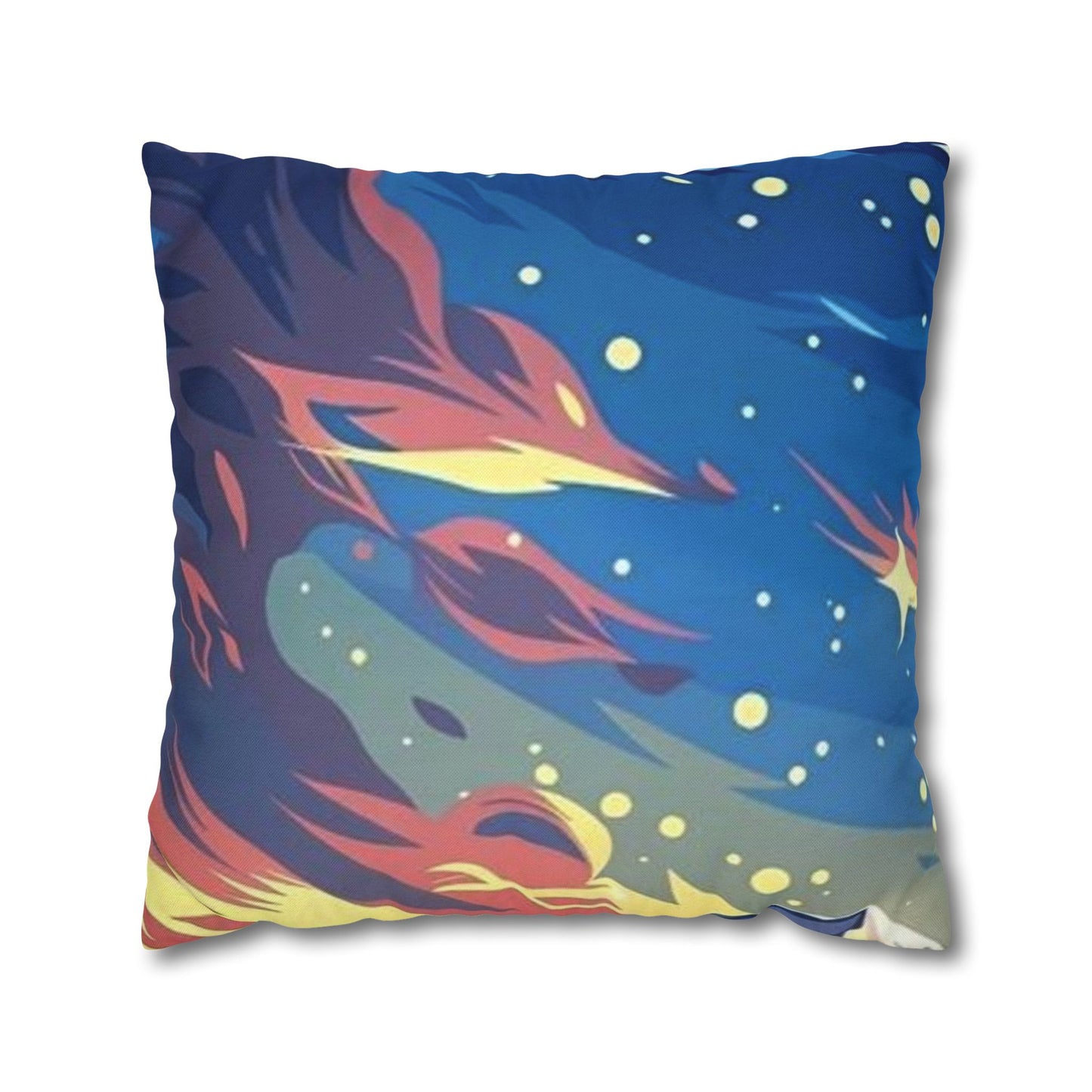 Aurora Flame Decorative Pillowcase — Abstract Night Sky Throw Pillow Cover