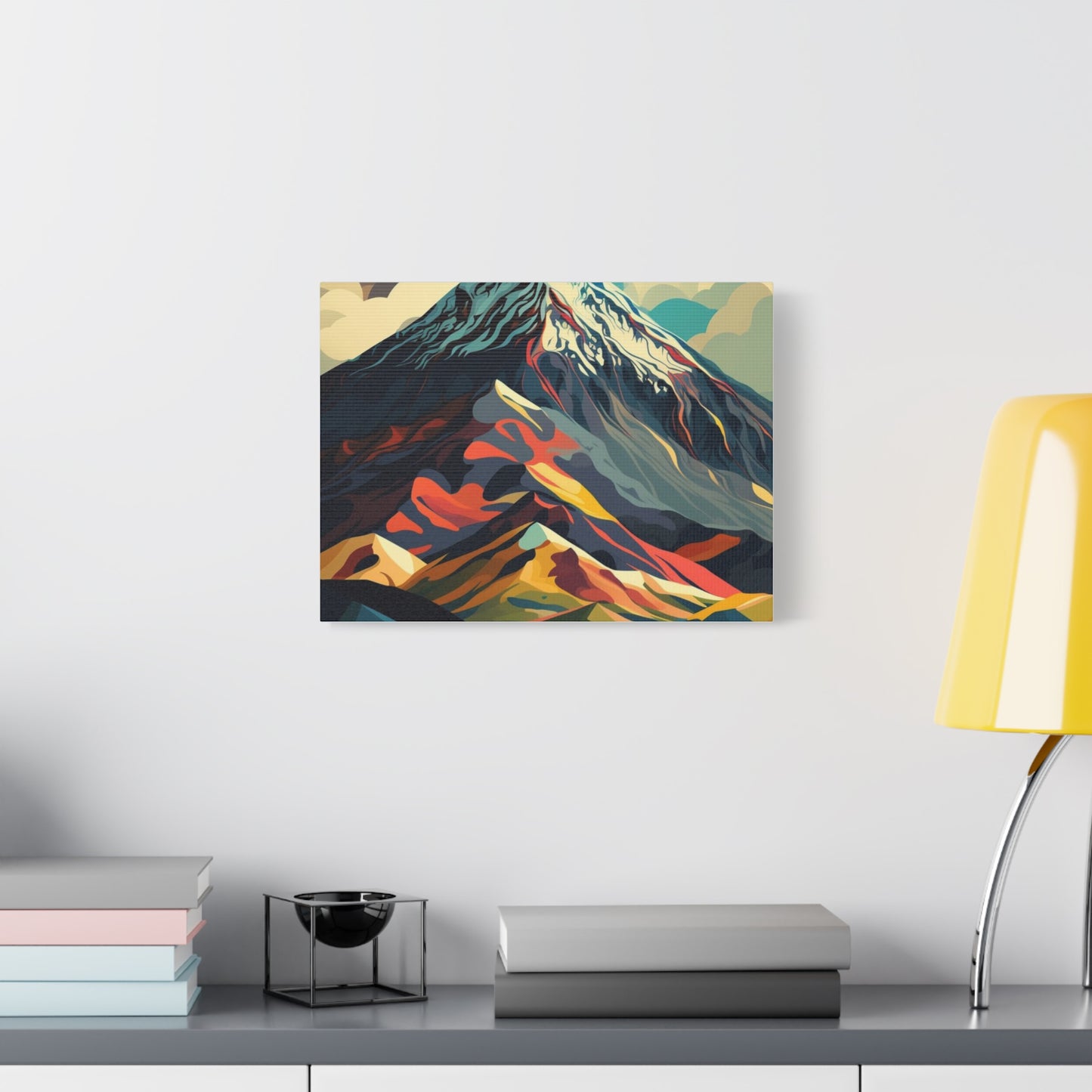Abstract Mountain Landscape Matte Canvas Print — Stretched Wall Art