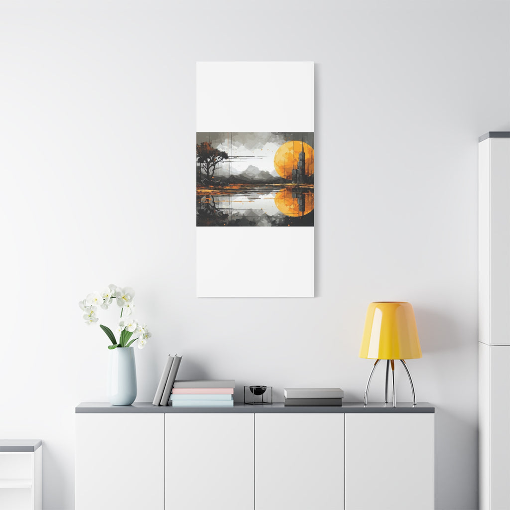 Autumn Lake Moon Matte Canvas Print — Stretched 1.25"