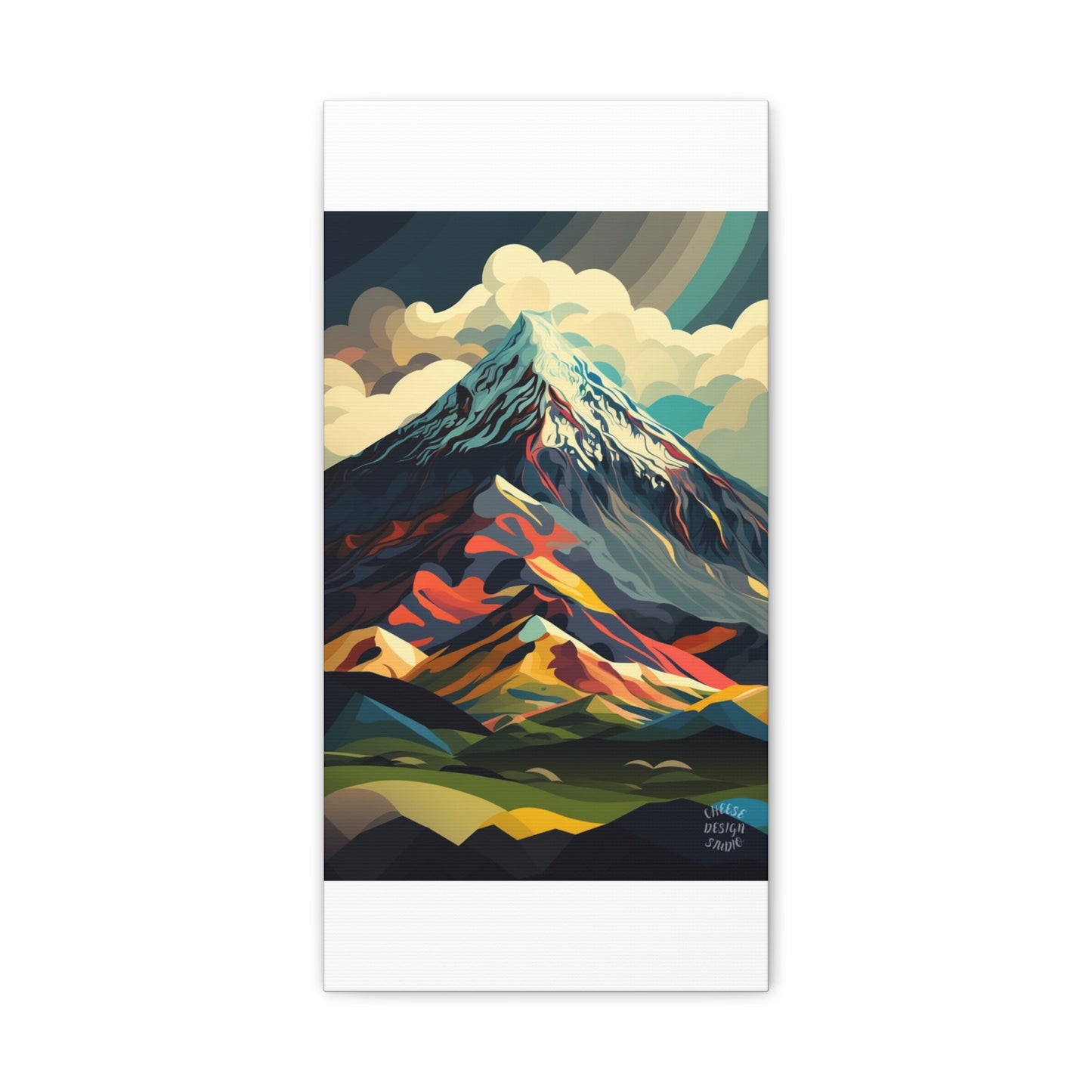 Abstract Mountain Landscape Matte Canvas Print — Stretched Wall Art