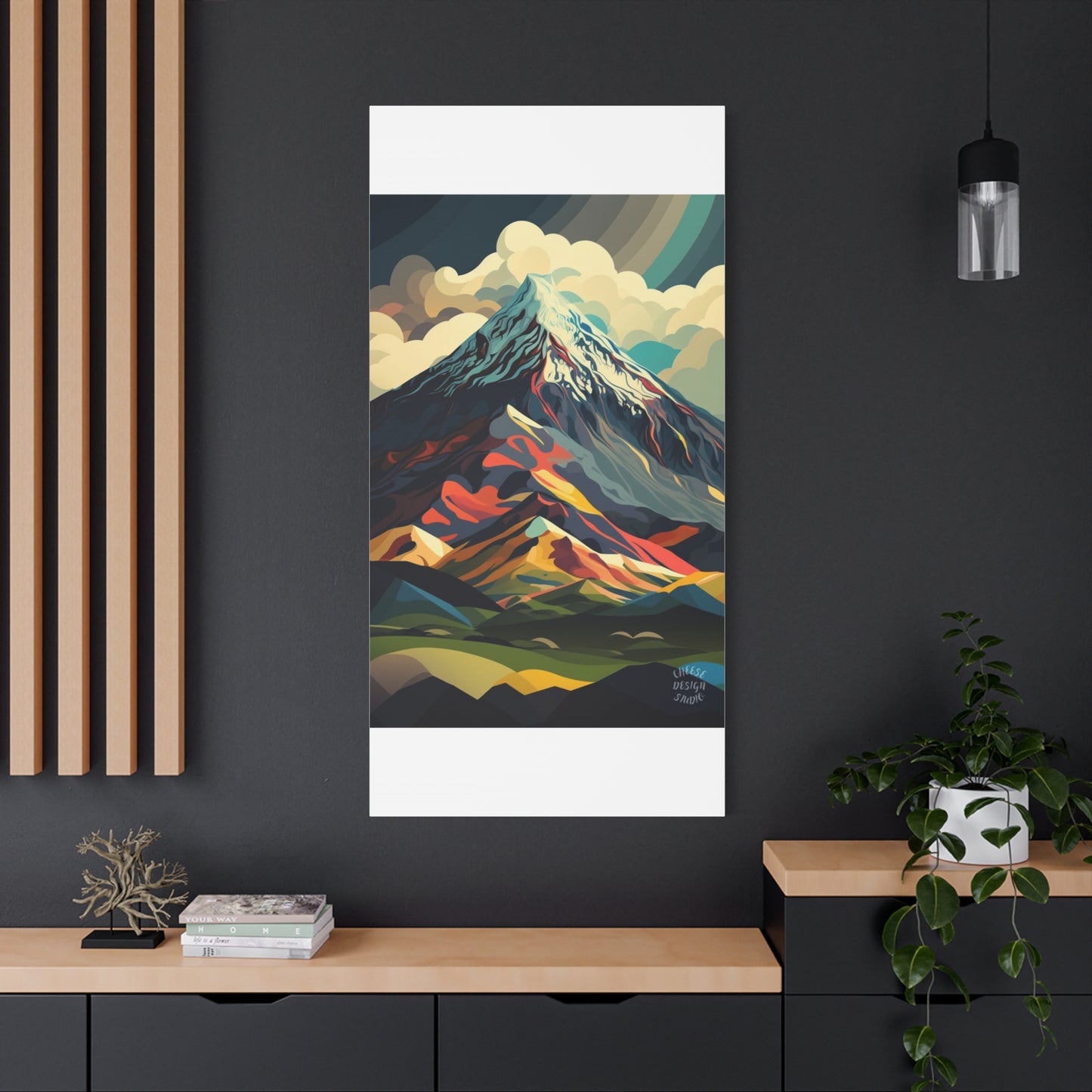Abstract Mountain Landscape Matte Canvas Print — Stretched Wall Art