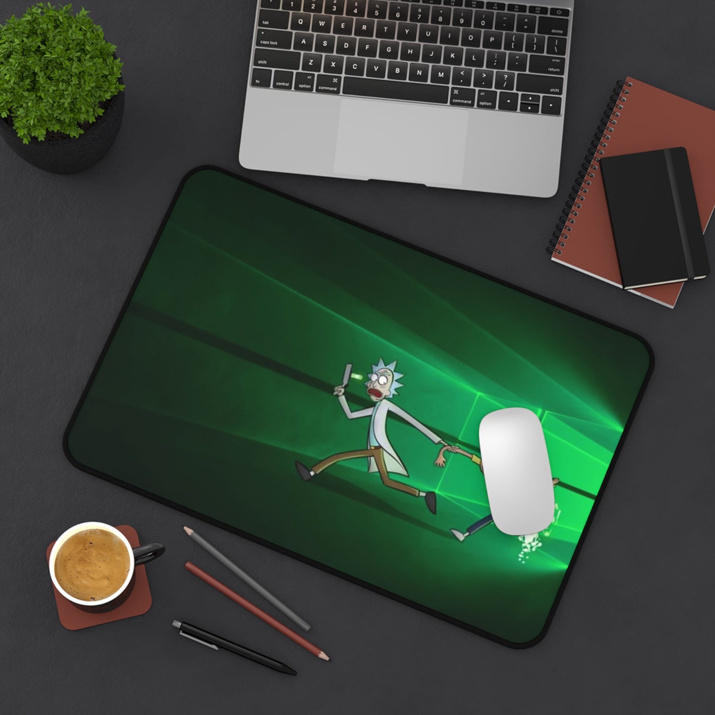 Rick and Morty Portal Chase Desk Mat — Sci‑Fi Cartoon Mouse Pad for Gamers & Fans