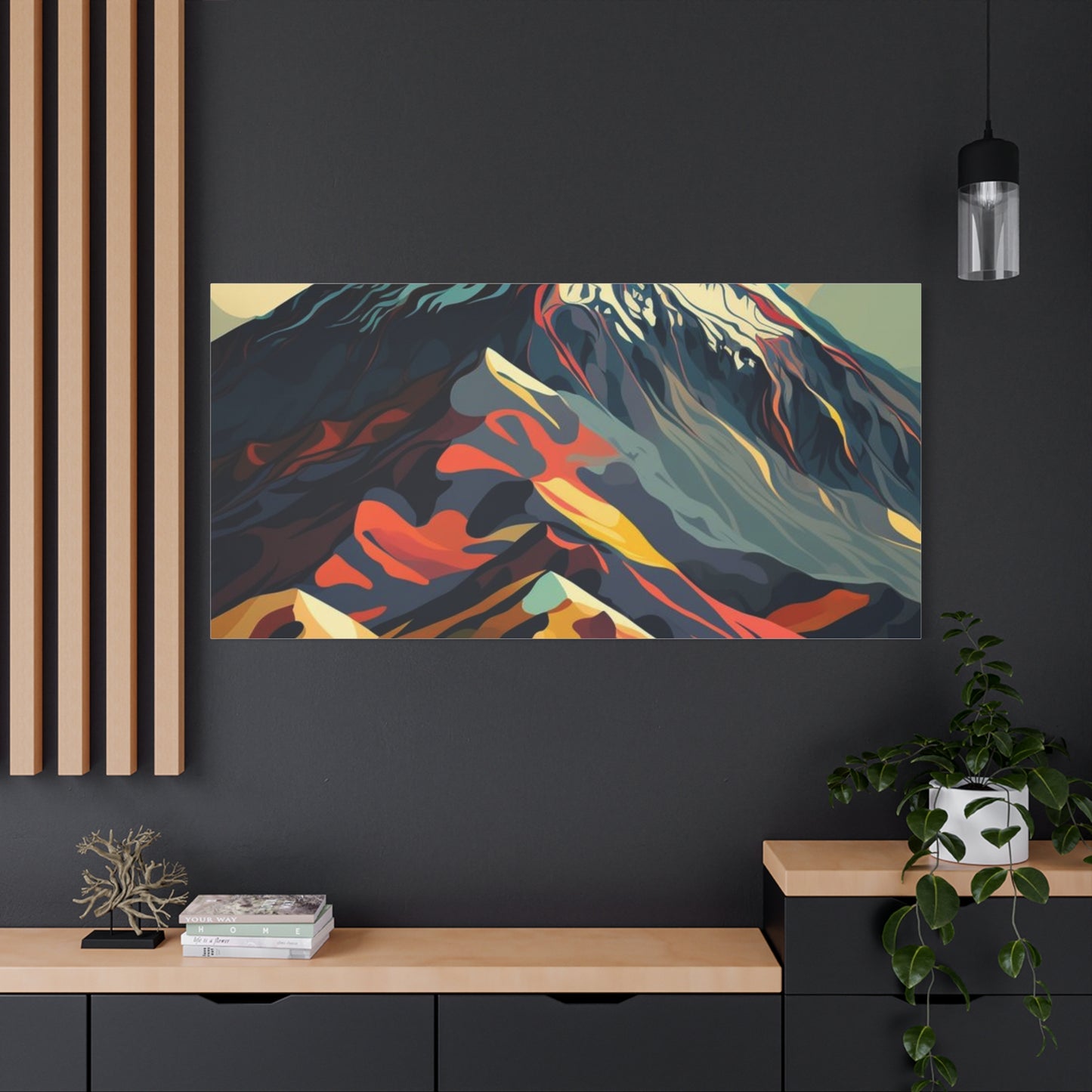Abstract Mountain Landscape Matte Canvas Print — Stretched Wall Art