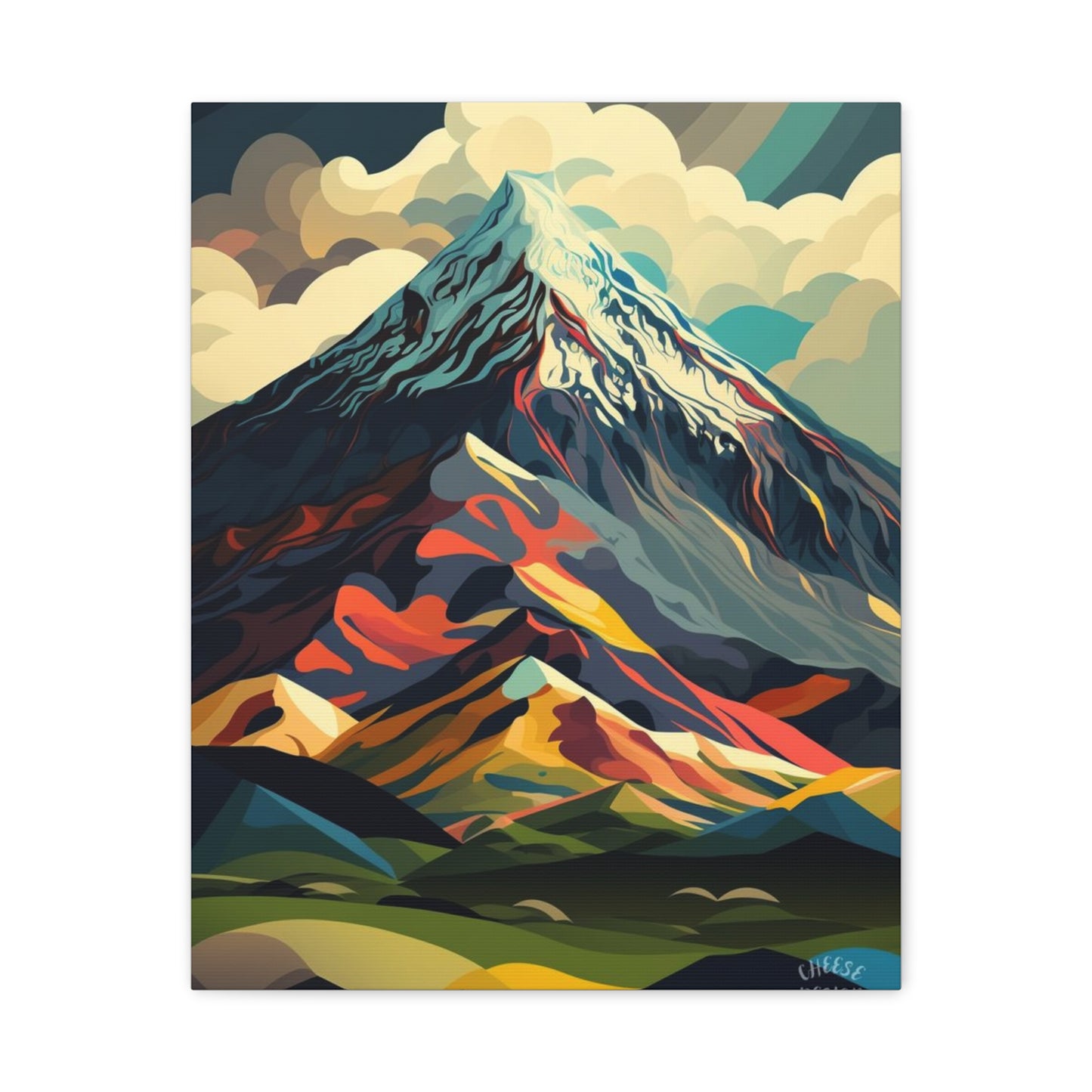 Abstract Mountain Landscape Matte Canvas Print — Stretched Wall Art