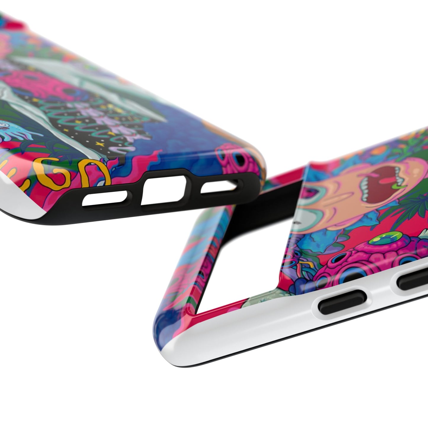 Rick and Morty Psychedelic iPhone Tough Case – Colorful Cartoon Science Design