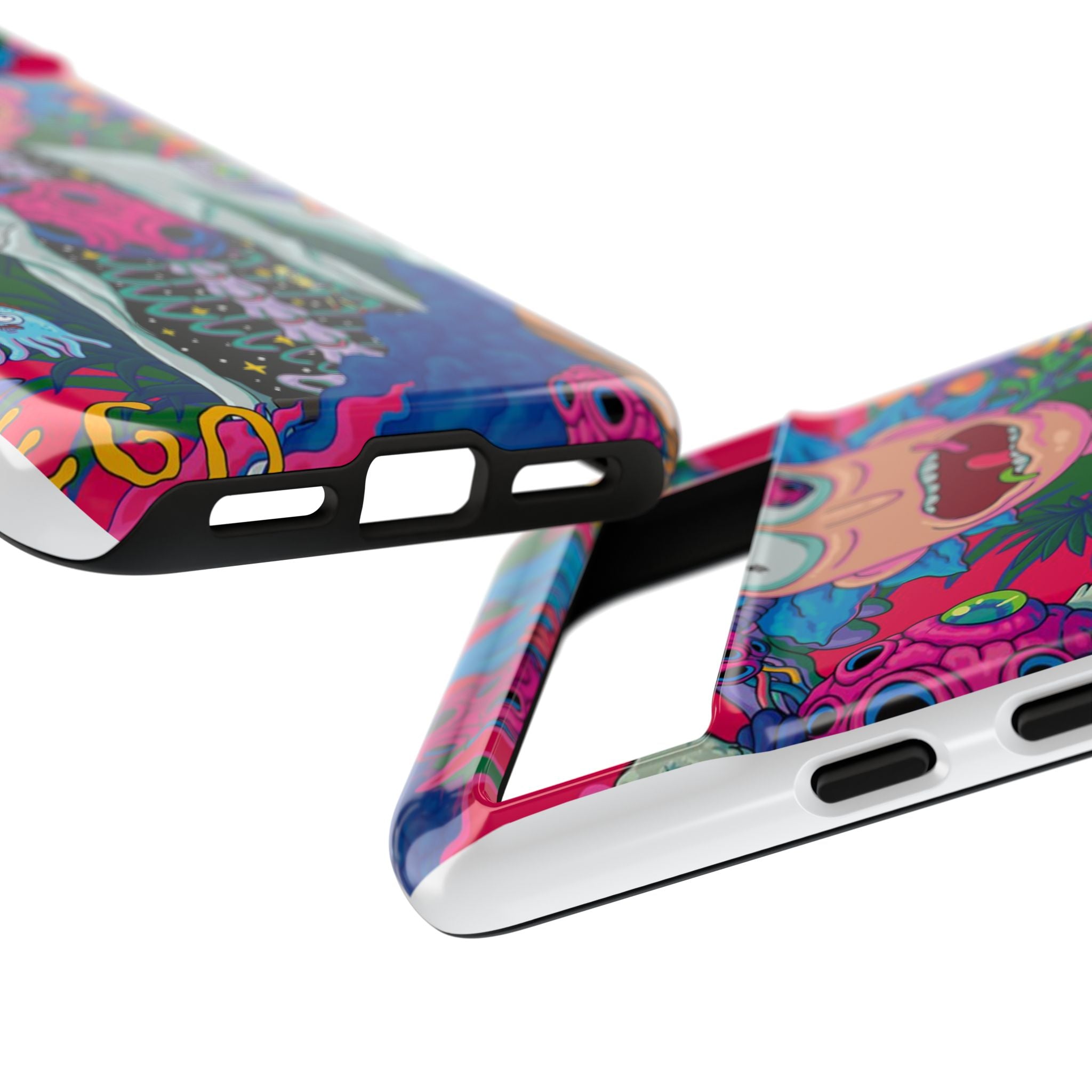 Rick and Morty Psychedelic iPhone Tough Case – Colorful Cartoon Science Design