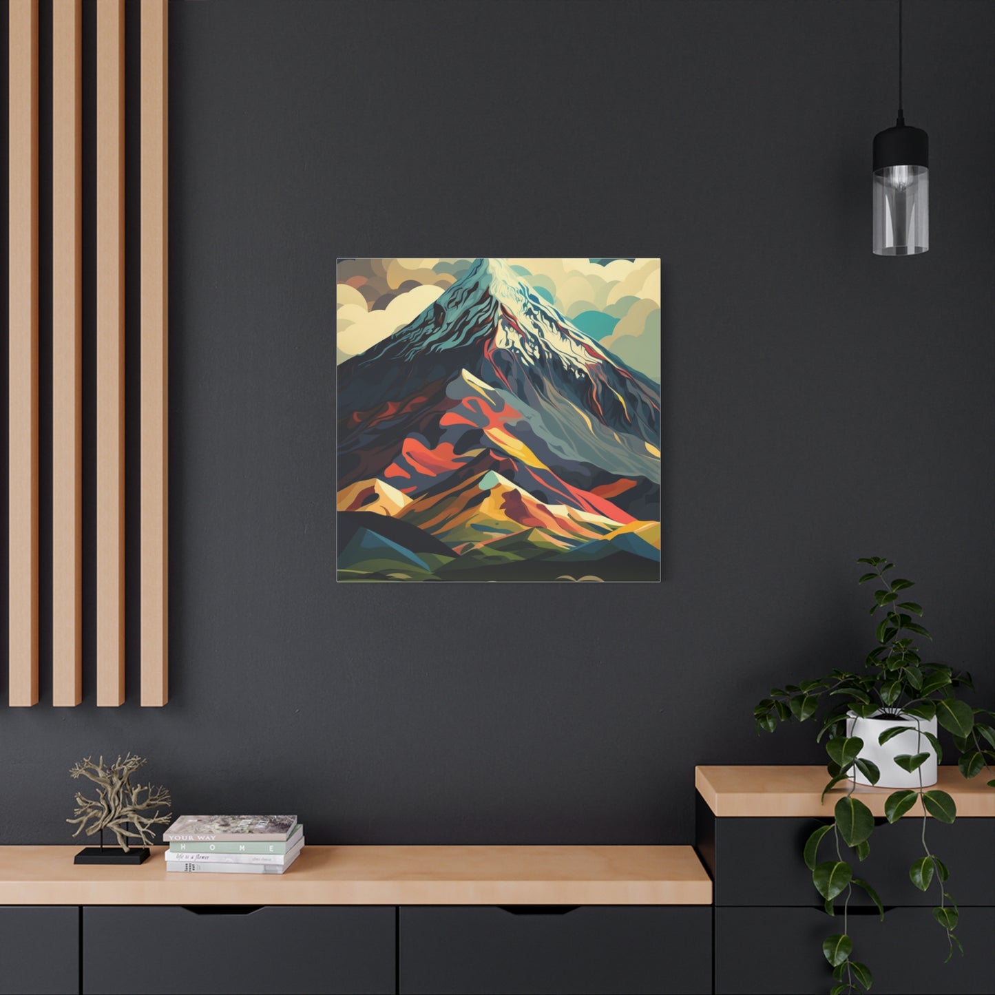 Abstract Mountain Landscape Matte Canvas Print — Stretched Wall Art