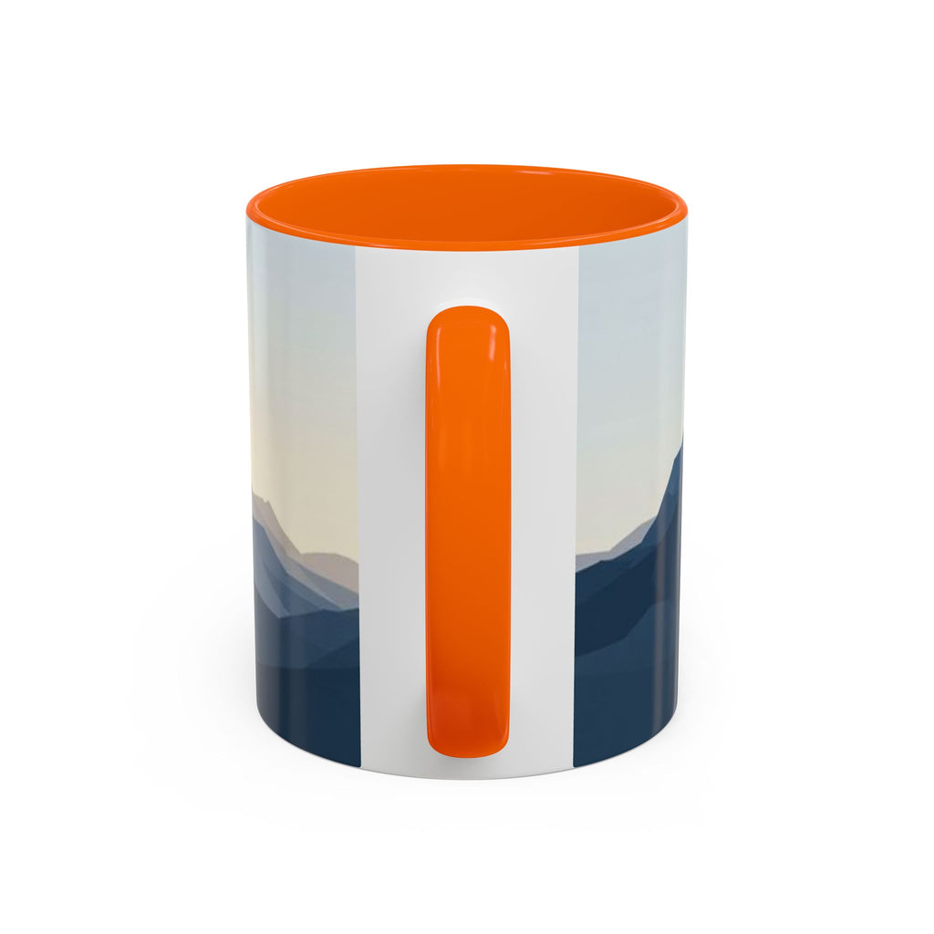 Mountain Landscape Accent Coffee Mug — Taza con diseño de paisaje de montaña (11/15 oz)