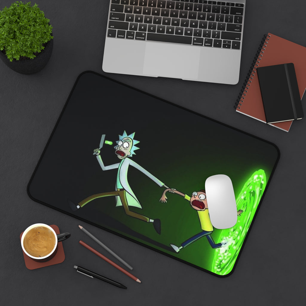 Rick and Morty Portal Desk Mat — Funny Sci‑Fi Gaming Mousepad