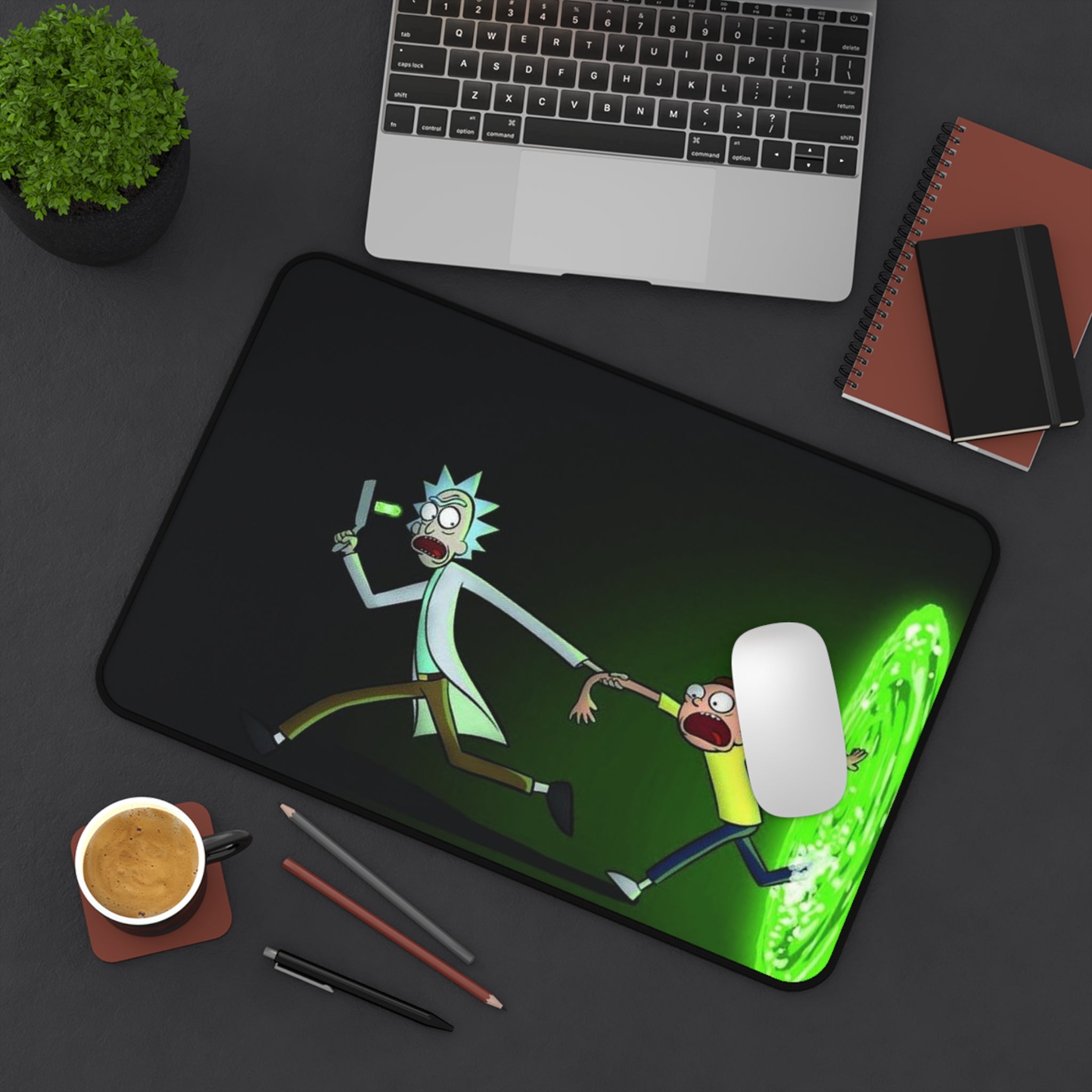 Rick and Morty Portal Desk Mat — Funny Sci‑Fi Gaming Mousepad