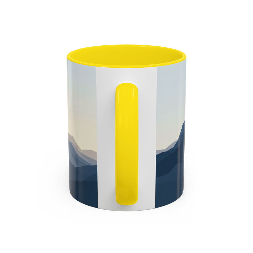 Mountain Landscape Accent Coffee Mug — Taza con diseño de paisaje de montaña (11/15 oz)