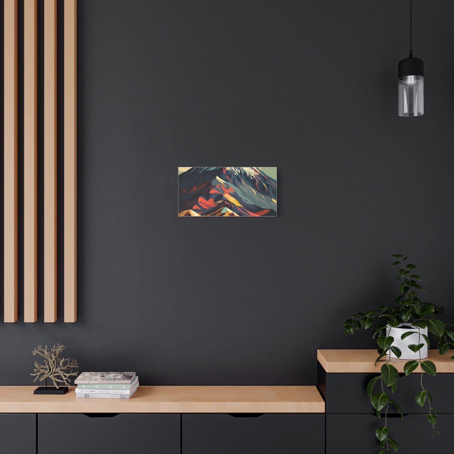 Abstract Mountain Landscape Matte Canvas Print — Stretched Wall Art