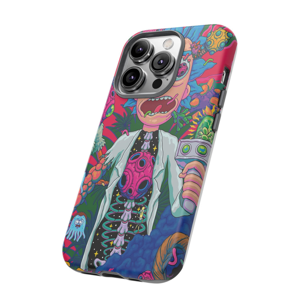 Rick and Morty Psychedelic iPhone Tough Case – Colorful Cartoon Science Design
