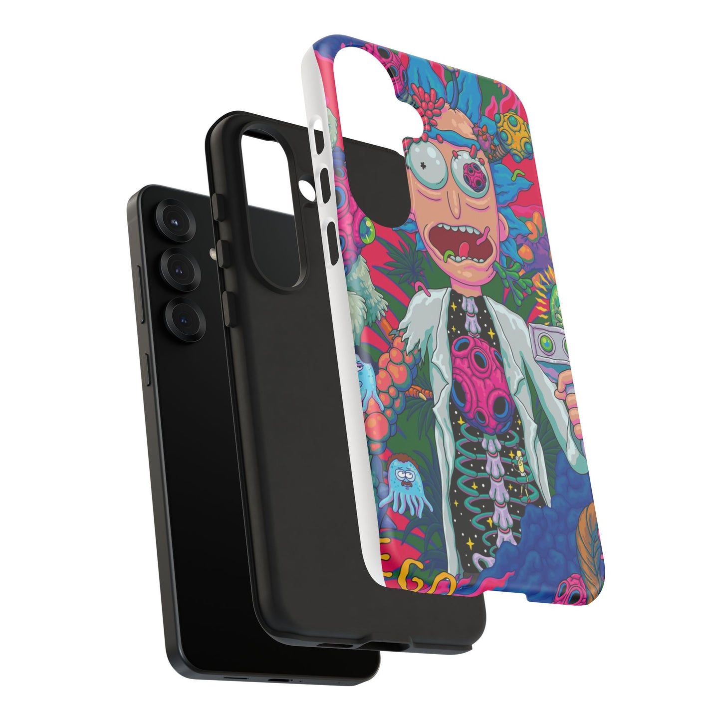 Rick and Morty Psychedelic iPhone Tough Case – Colorful Cartoon Science Design