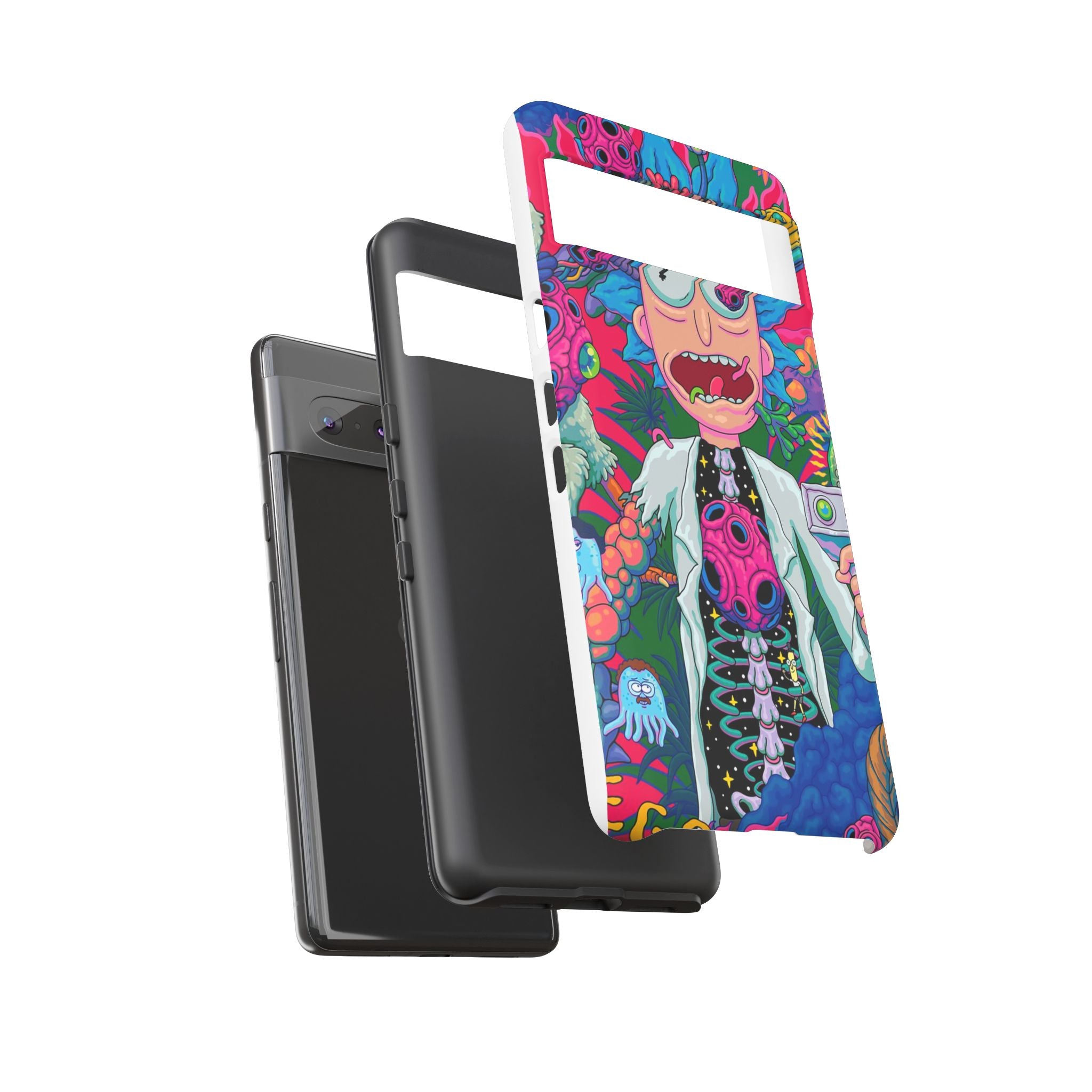 Rick and Morty Psychedelic iPhone Tough Case – Colorful Cartoon Science Design