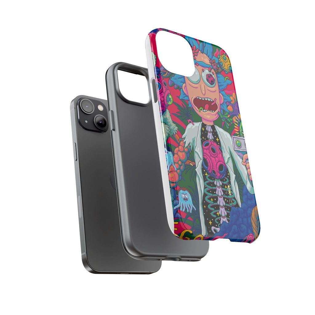 Rick and Morty Psychedelic iPhone Tough Case – Colorful Cartoon Science Design