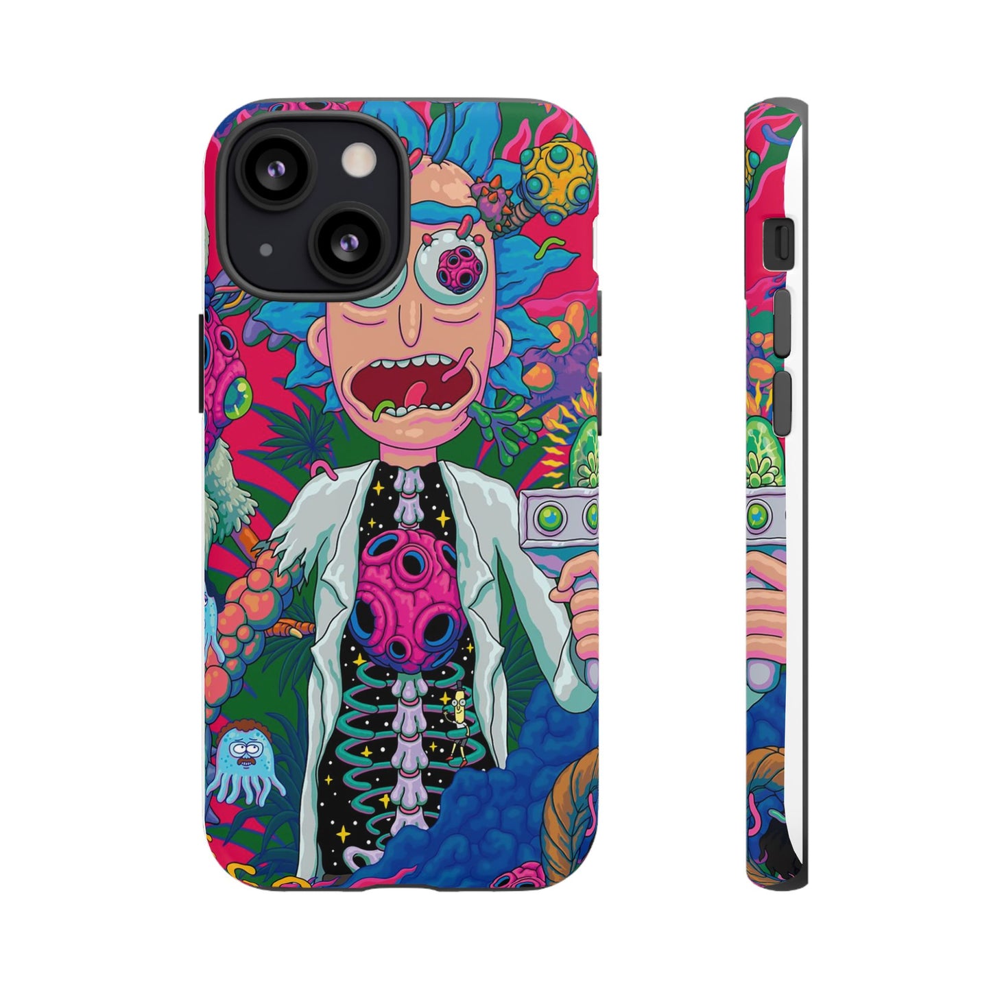 Rick and Morty Psychedelic iPhone Tough Case – Colorful Cartoon Science Design
