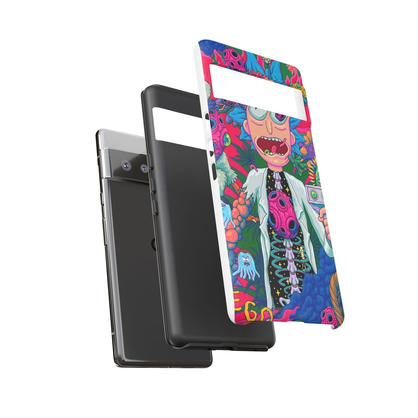 Rick and Morty Psychedelic iPhone Tough Case – Colorful Cartoon Science Design