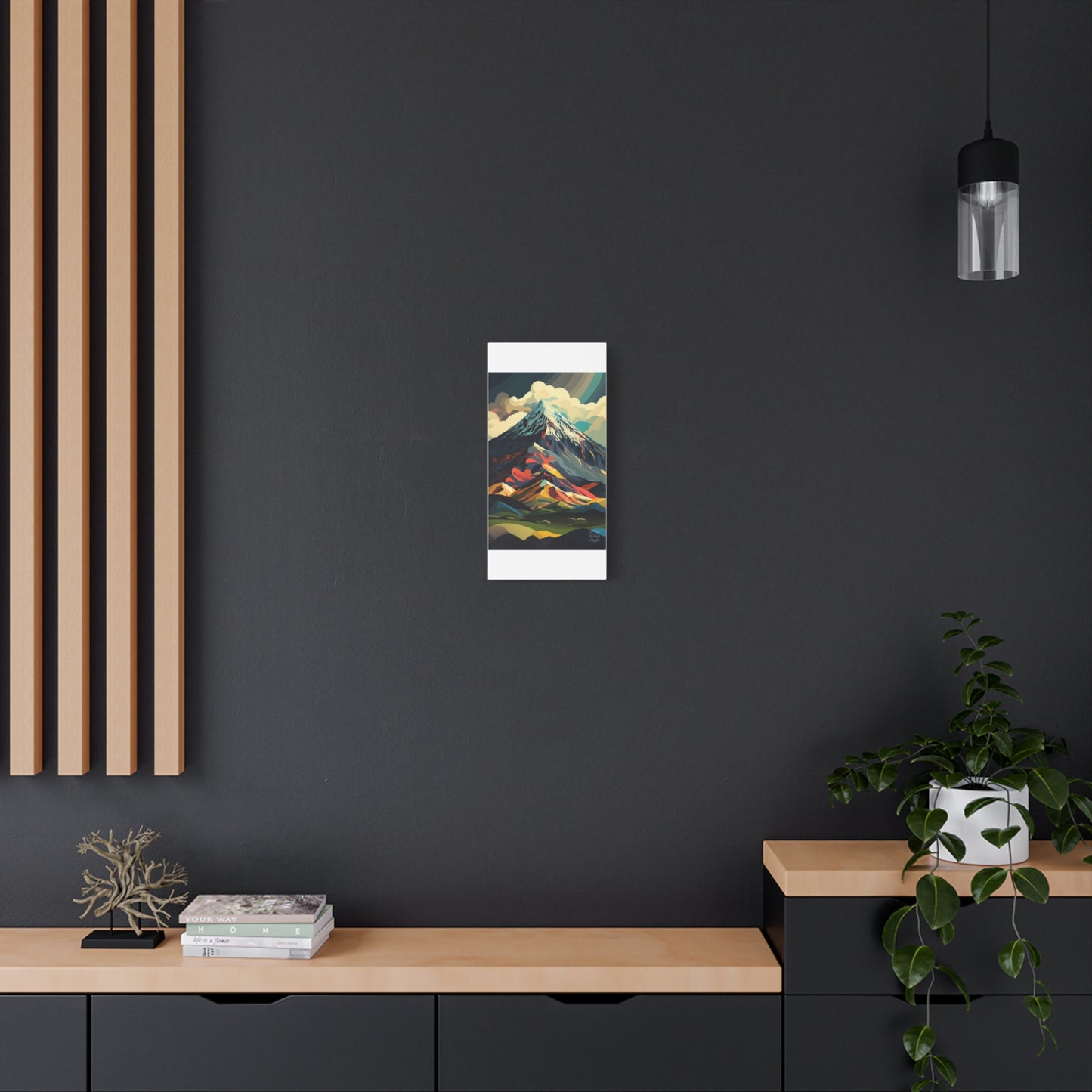 Abstract Mountain Landscape Matte Canvas Print — Stretched Wall Art