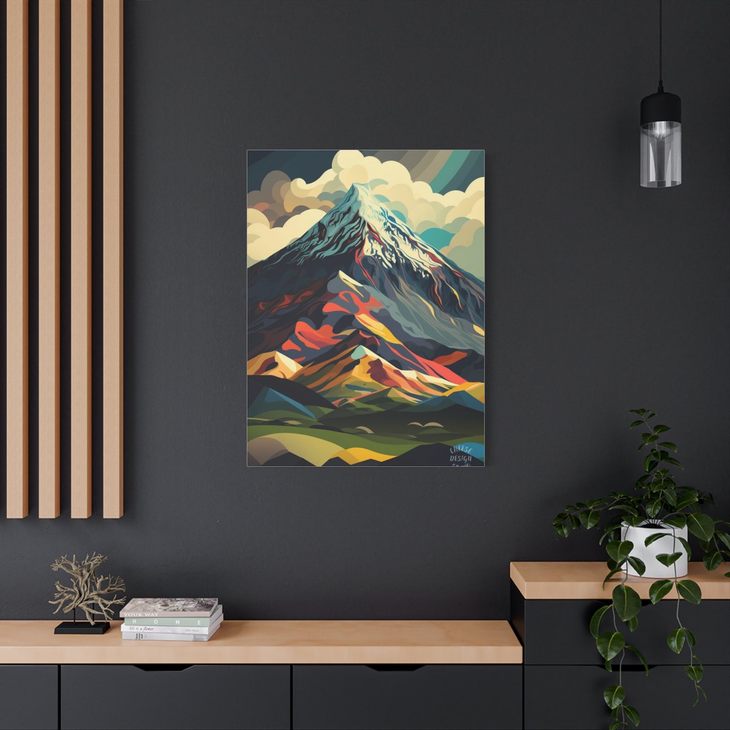 Abstract Mountain Landscape Matte Canvas Print — Stretched Wall Art