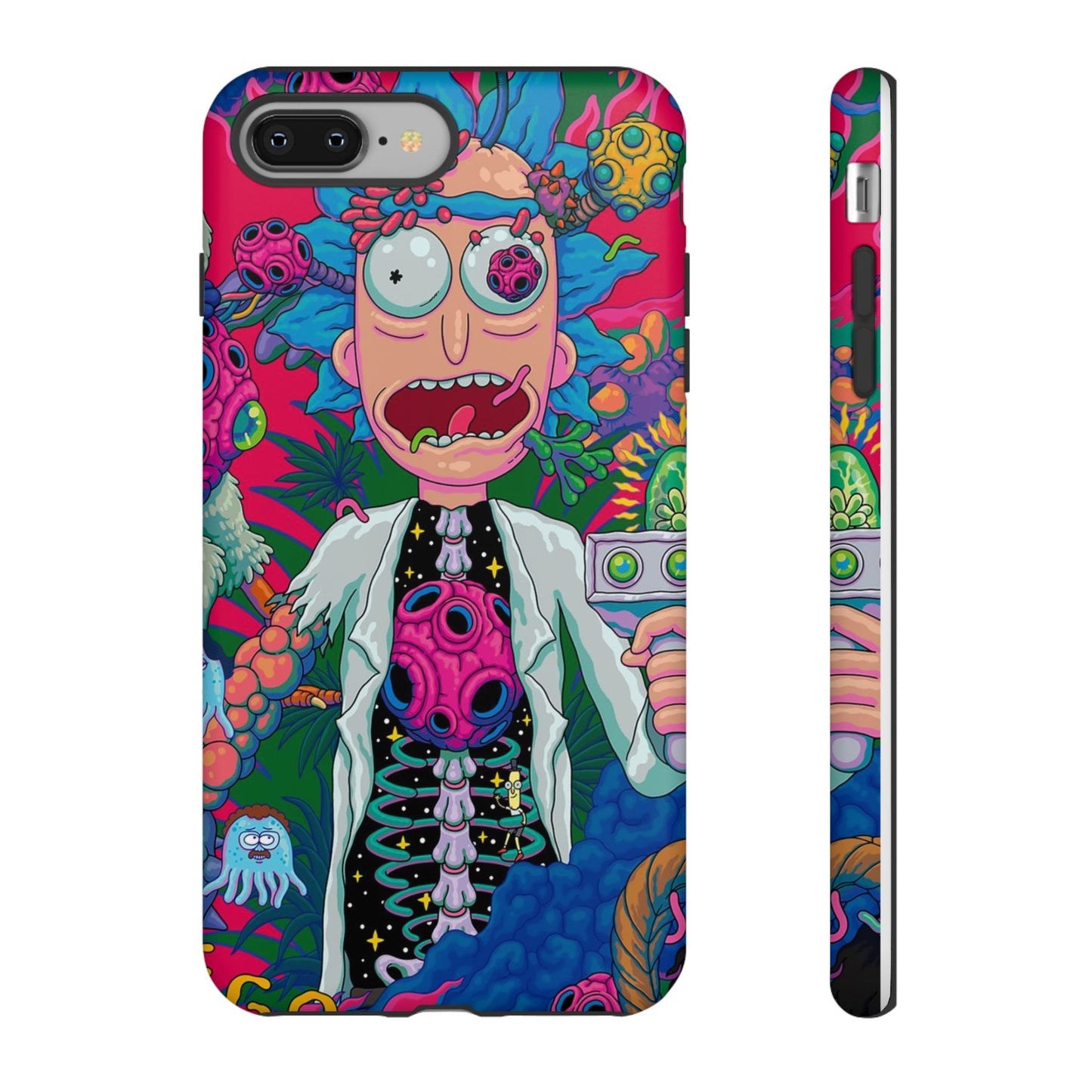 Rick and Morty Psychedelic iPhone Tough Case – Colorful Cartoon Science Design