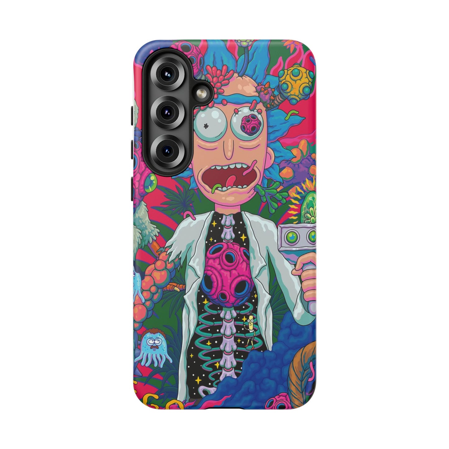 Rick and Morty Psychedelic iPhone Tough Case – Colorful Cartoon Science Design