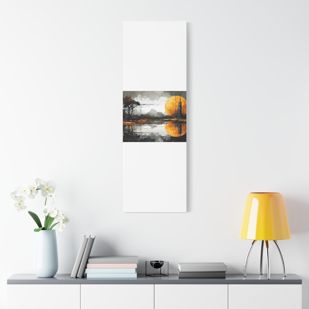 Autumn Lake Moon Matte Canvas Print — Stretched 1.25"
