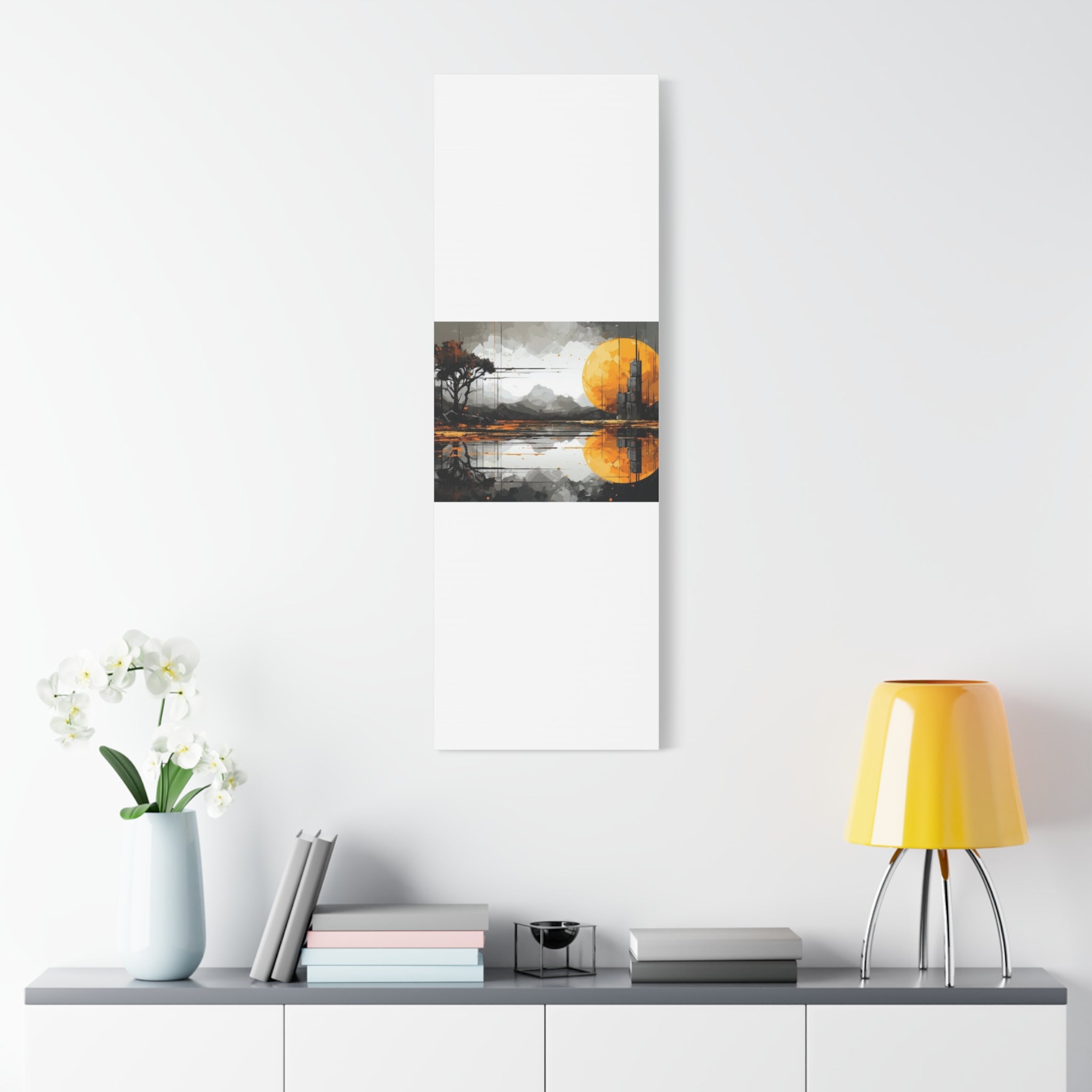 Autumn Lake Moon Matte Canvas Print — Stretched 1.25"