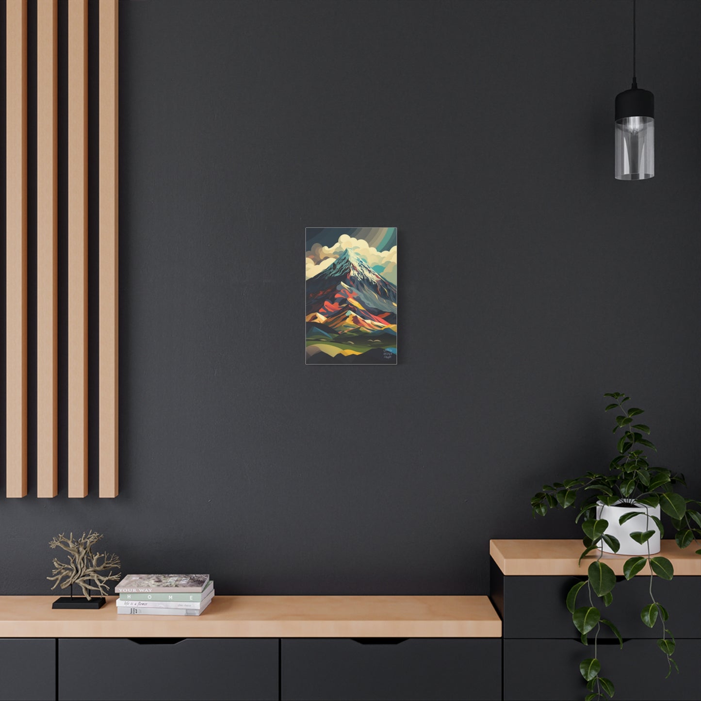 Abstract Mountain Landscape Matte Canvas Print — Stretched Wall Art