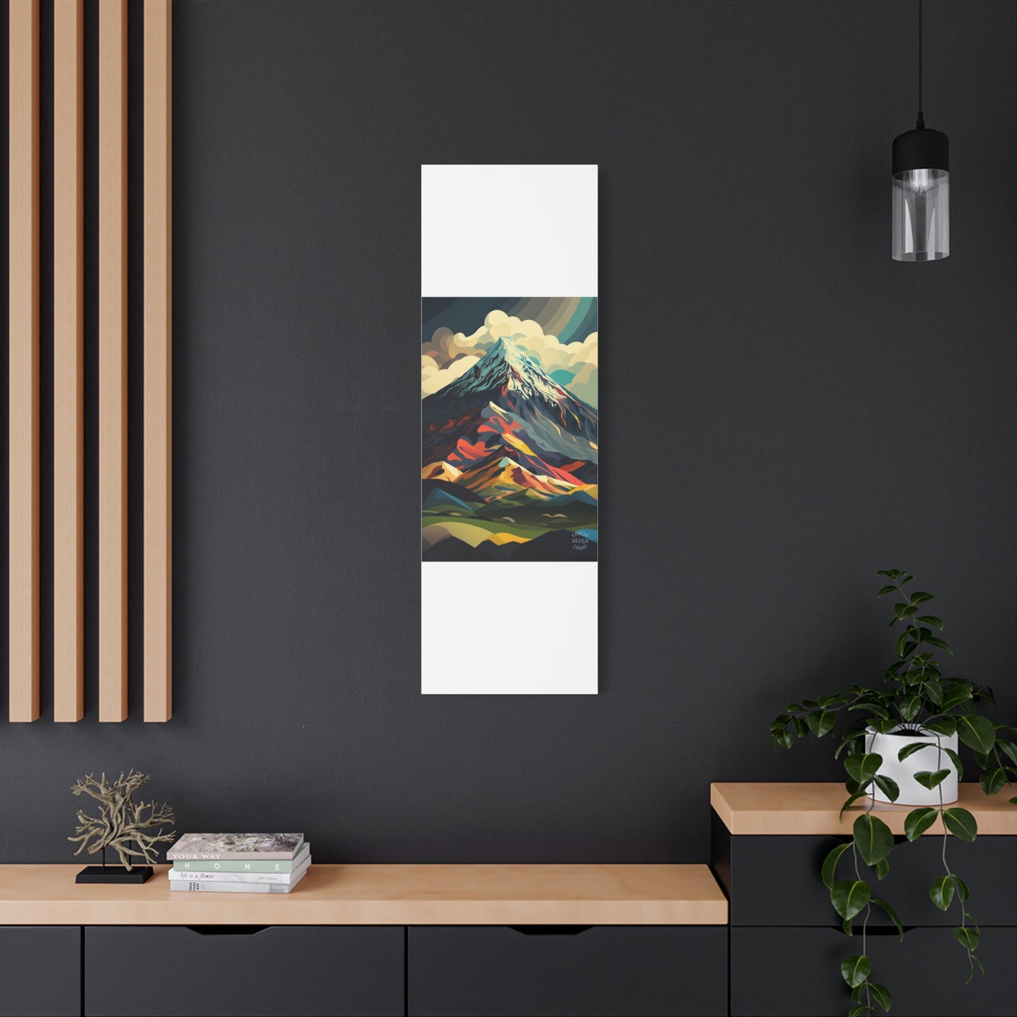 Abstract Mountain Landscape Matte Canvas Print — Stretched Wall Art