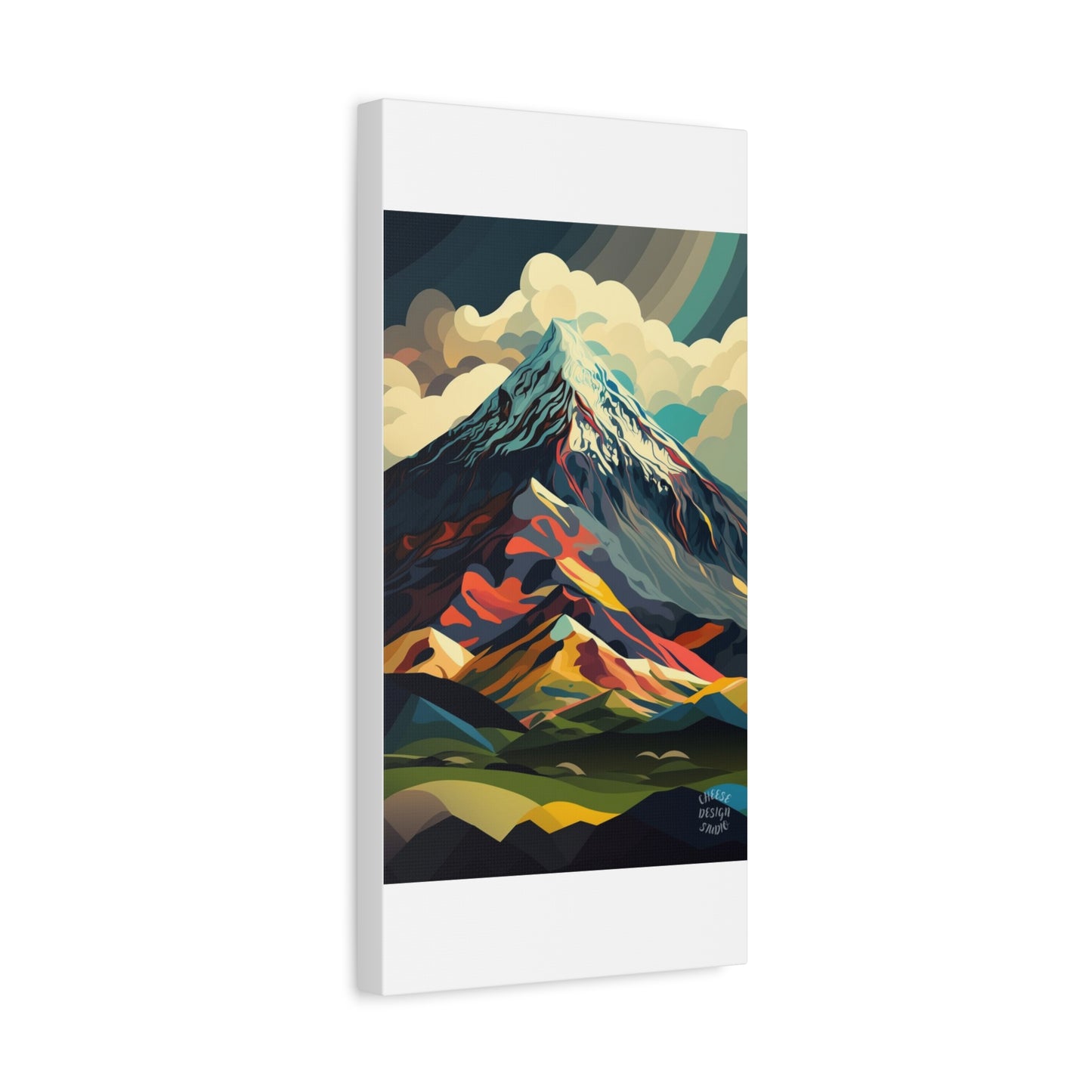 Abstract Mountain Landscape Matte Canvas Print — Stretched Wall Art
