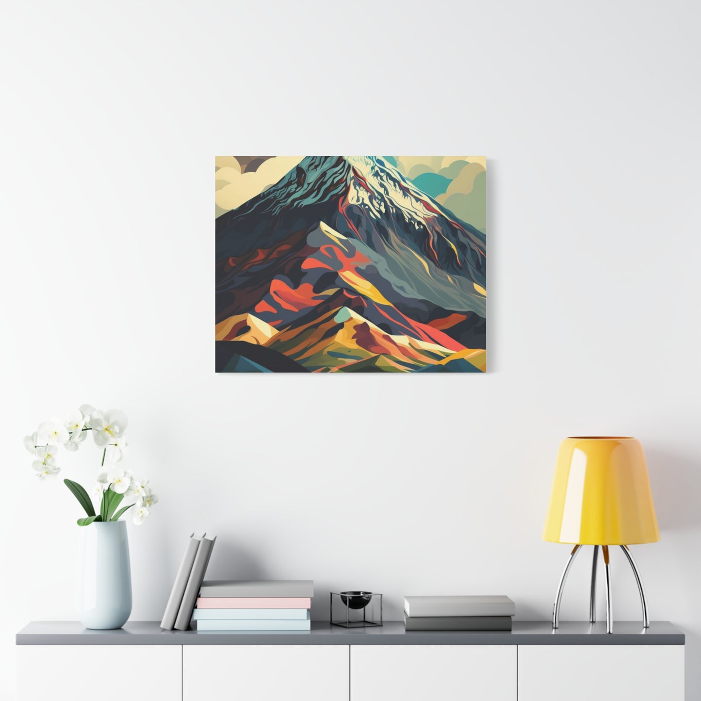 Abstract Mountain Landscape Matte Canvas Print — Stretched Wall Art