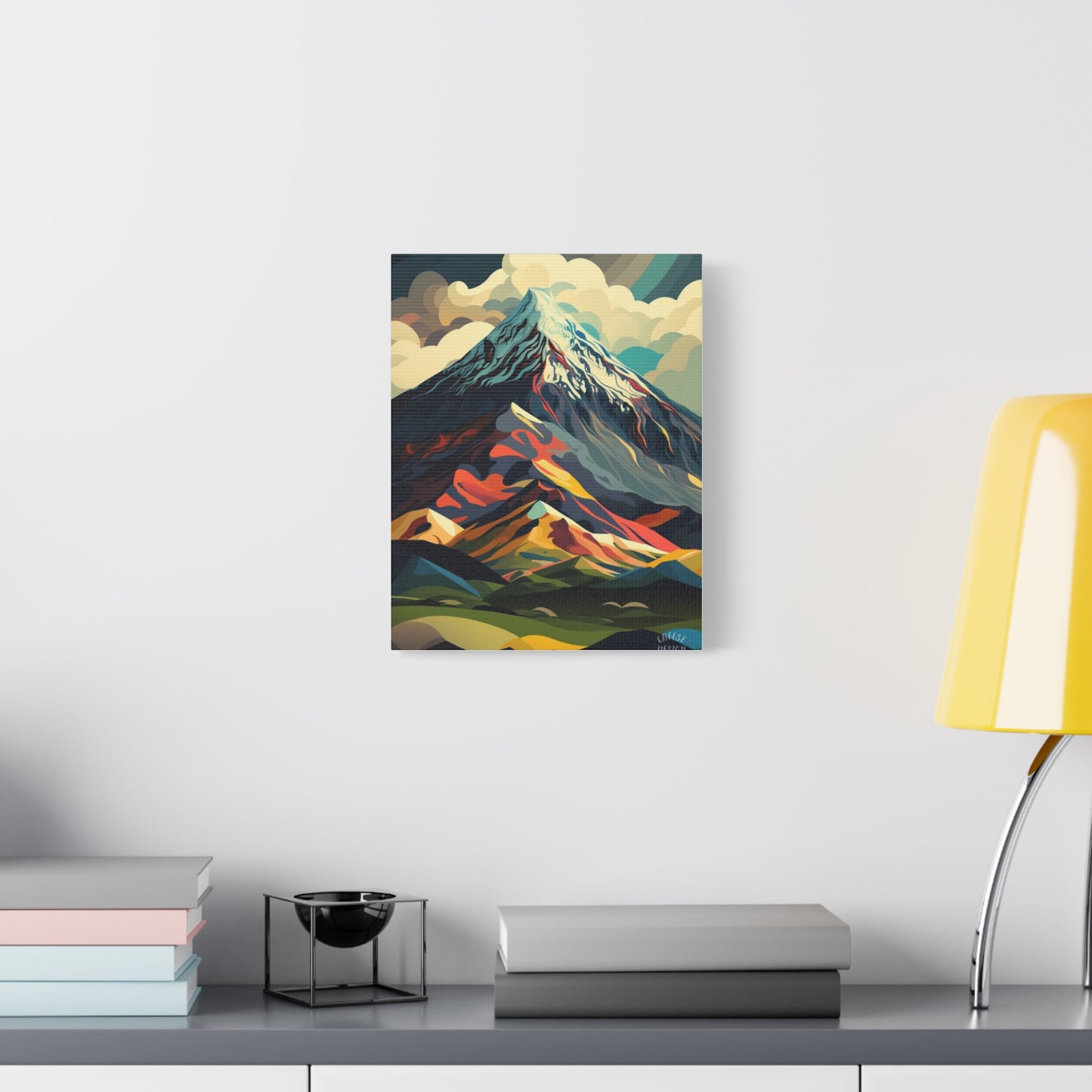 Abstract Mountain Landscape Matte Canvas Print — Stretched Wall Art