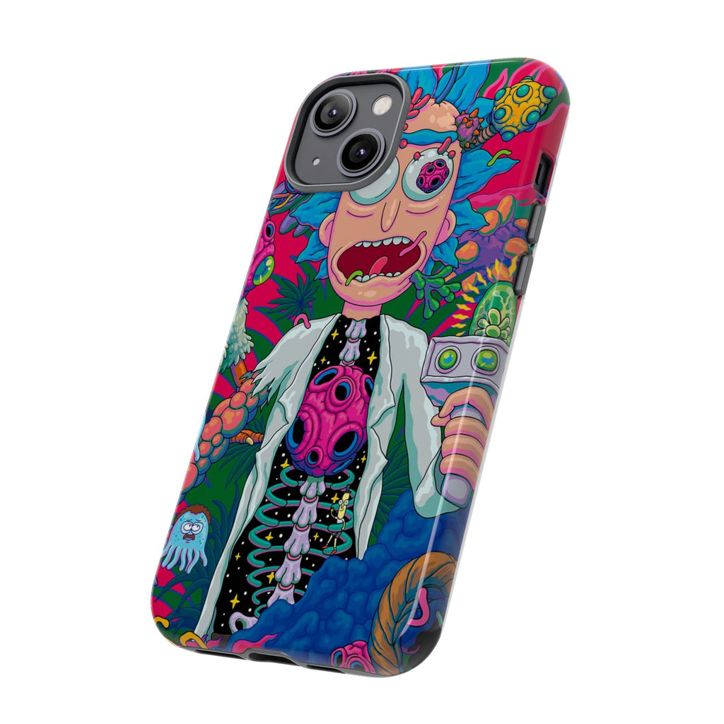 Rick and Morty Psychedelic iPhone Tough Case – Colorful Cartoon Science Design