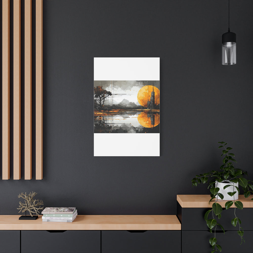 Autumn Lake Moon Matte Canvas Print — Stretched 1.25"