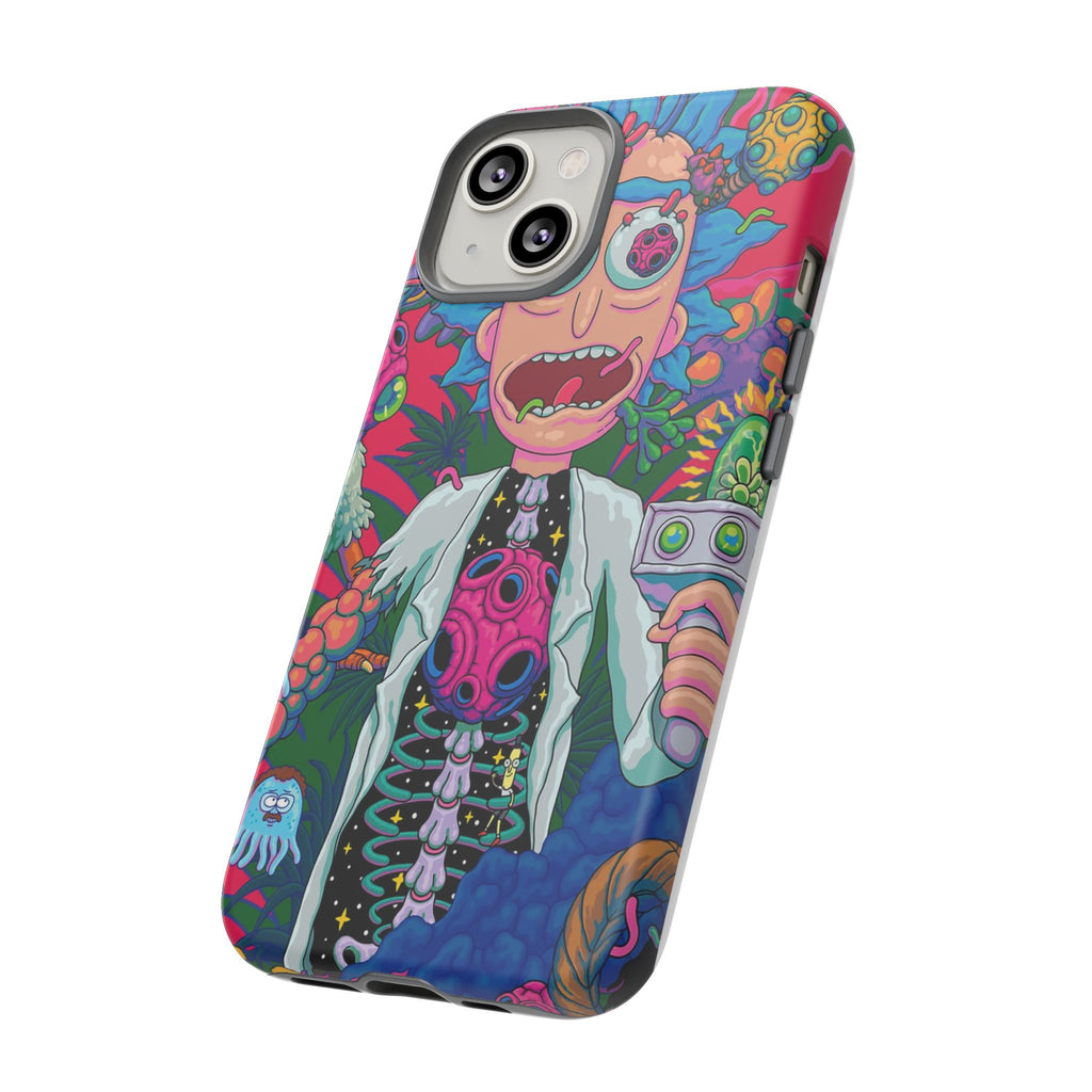 Rick and Morty Psychedelic iPhone Tough Case – Colorful Cartoon Science Design