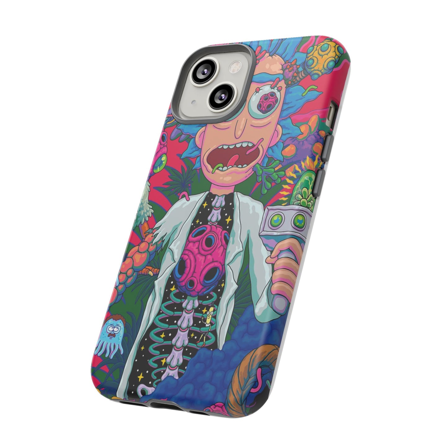 Rick and Morty Psychedelic iPhone Tough Case – Colorful Cartoon Science Design