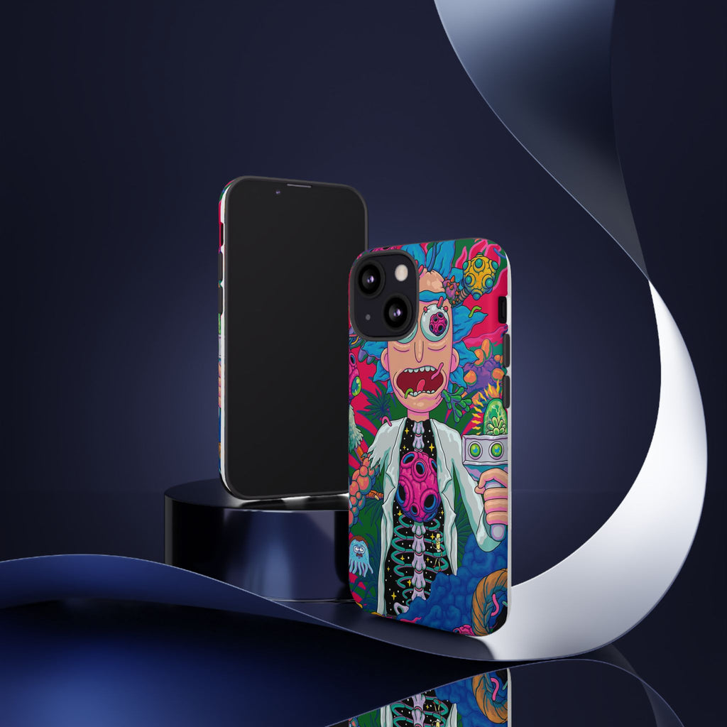 Rick and Morty Psychedelic iPhone Tough Case – Colorful Cartoon Science Design