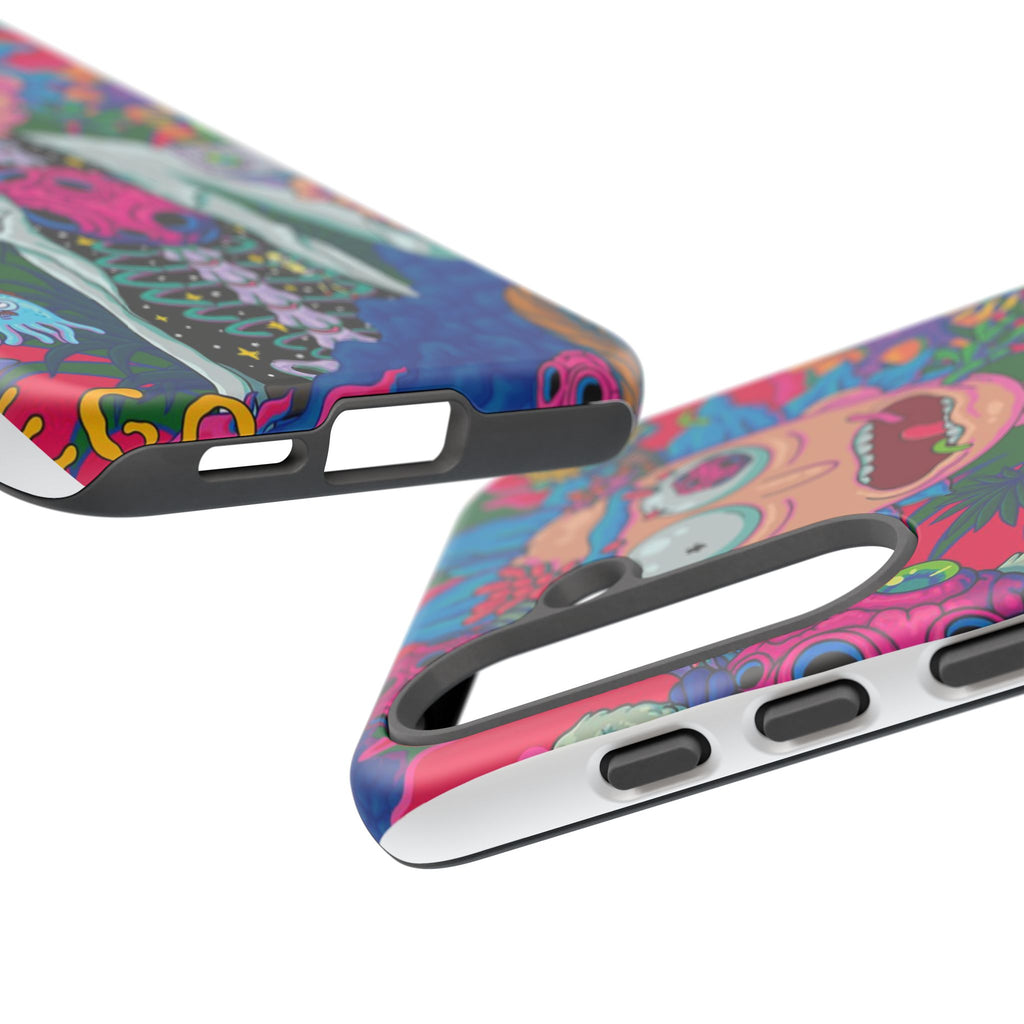 Rick and Morty Psychedelic iPhone Tough Case – Colorful Cartoon Science Design