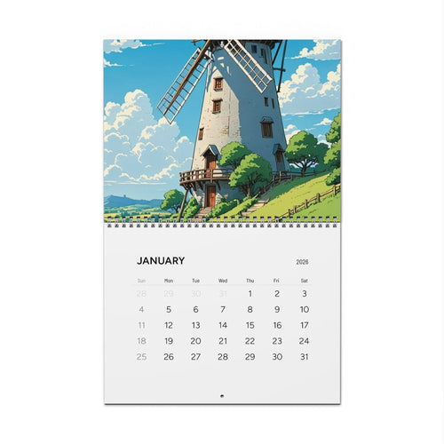 2026 Minimal Wall Calendar — Clean Monthly Grid Planner