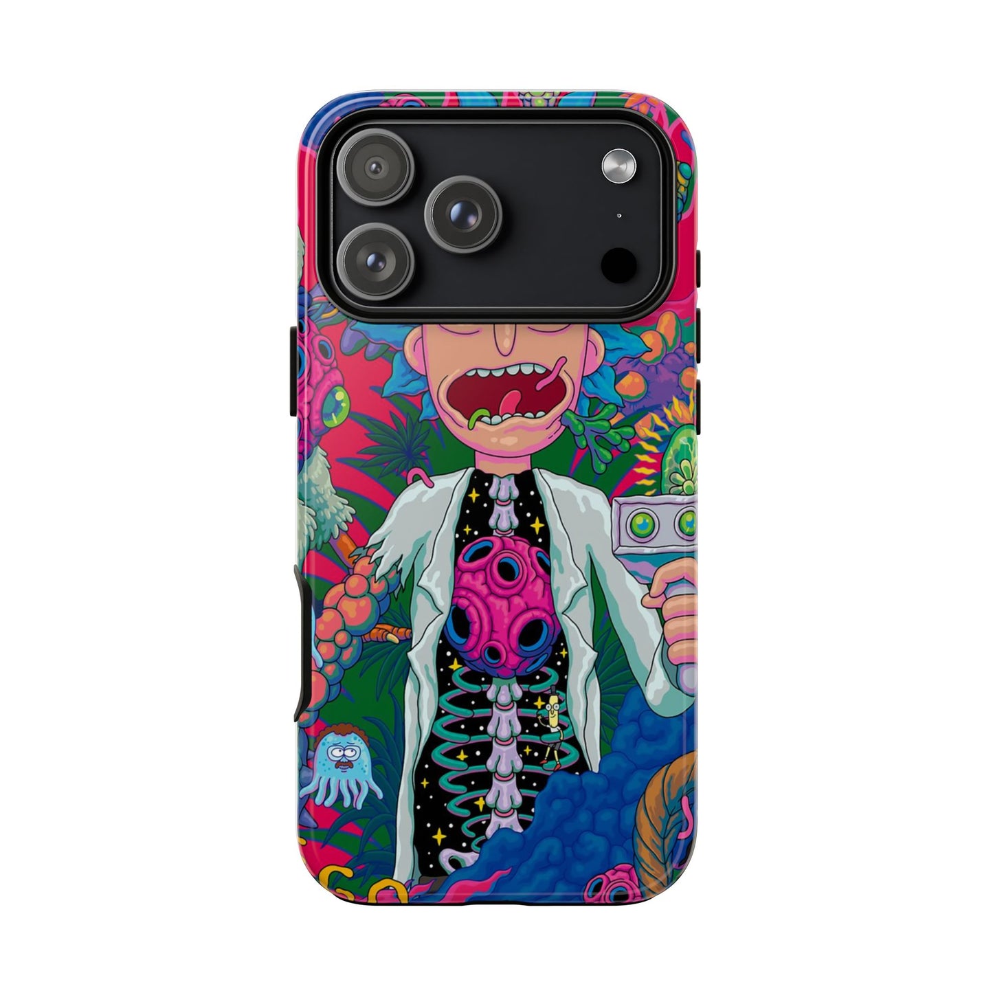 Rick and Morty Psychedelic iPhone Tough Case – Colorful Cartoon Science Design