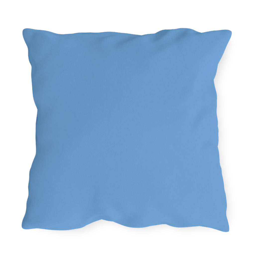 Mountain Sunrise Outdoor Pillow — Geometric Blue Peak Throw Pillow for Patio & Deck