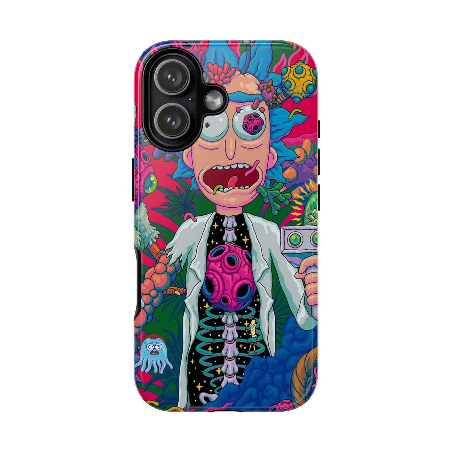 Rick and Morty Psychedelic iPhone Tough Case – Colorful Cartoon Science Design
