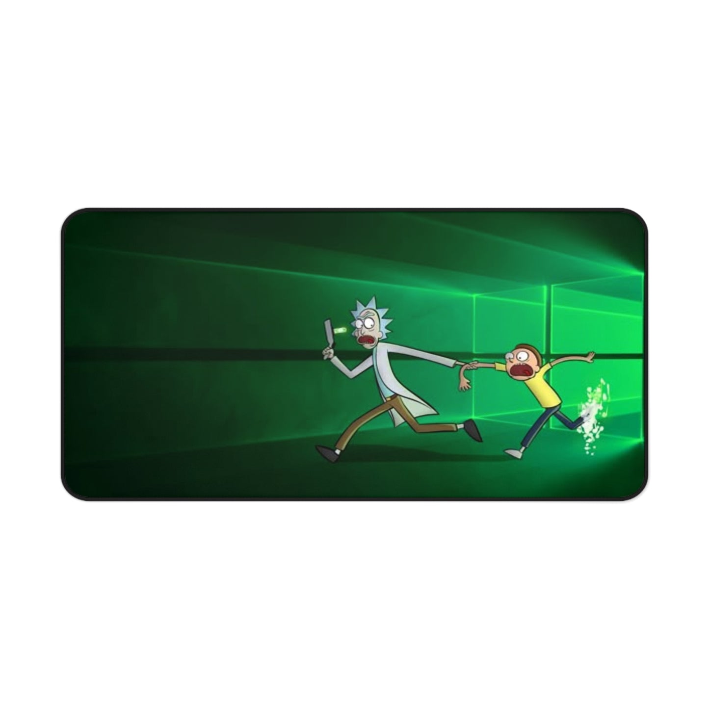 Rick and Morty Portal Chase Desk Mat — Sci‑Fi Cartoon Mouse Pad for Gamers & Fans