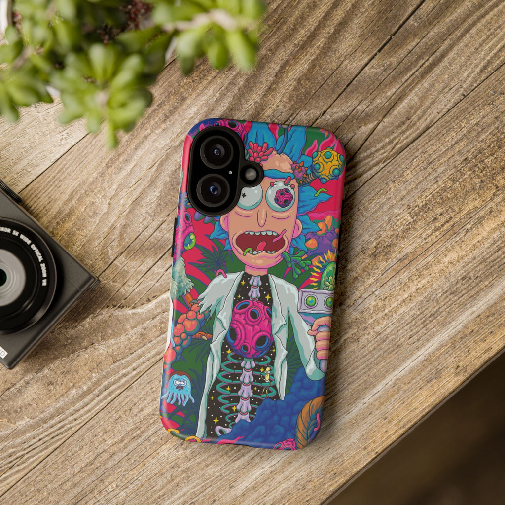 Rick and Morty Psychedelic iPhone Tough Case – Colorful Cartoon Science Design