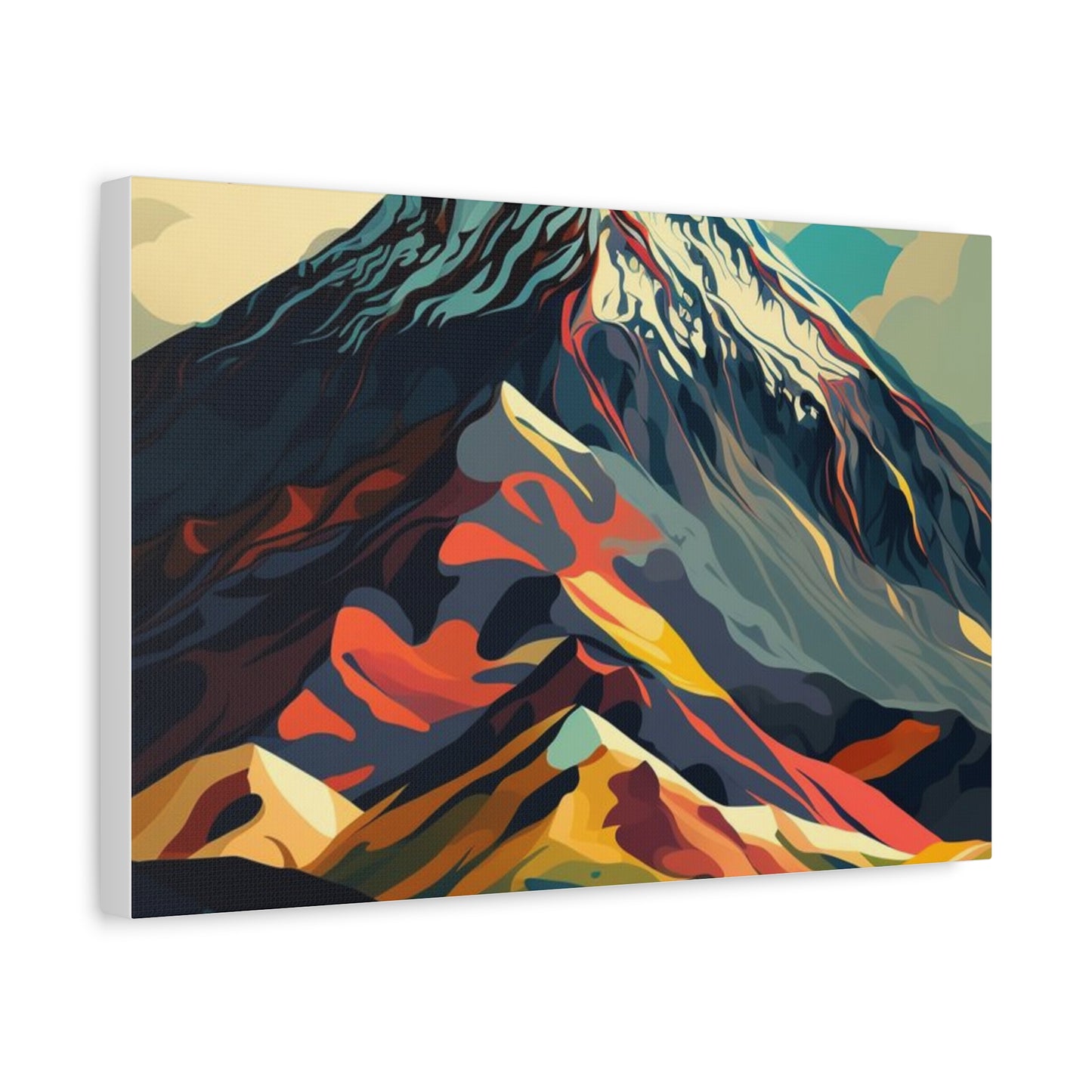 Abstract Mountain Landscape Matte Canvas Print — Stretched Wall Art