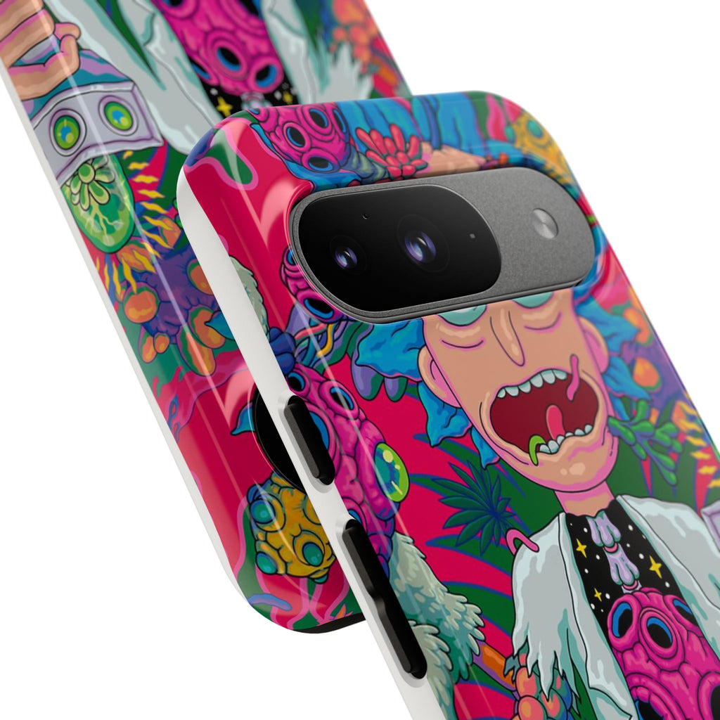 Rick and Morty Psychedelic iPhone Tough Case – Colorful Cartoon Science Design