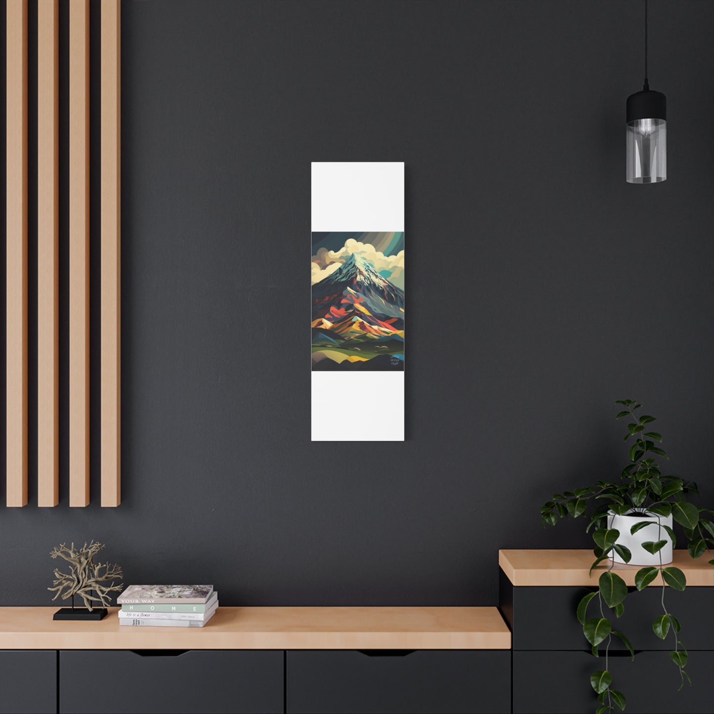 Abstract Mountain Landscape Matte Canvas Print — Stretched Wall Art